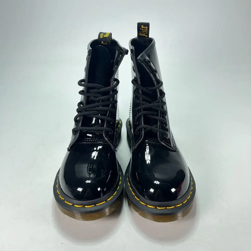 Dr. Martens 1460 Black Patent Leather Combat Ankle Boots 11821 Women's Size 5